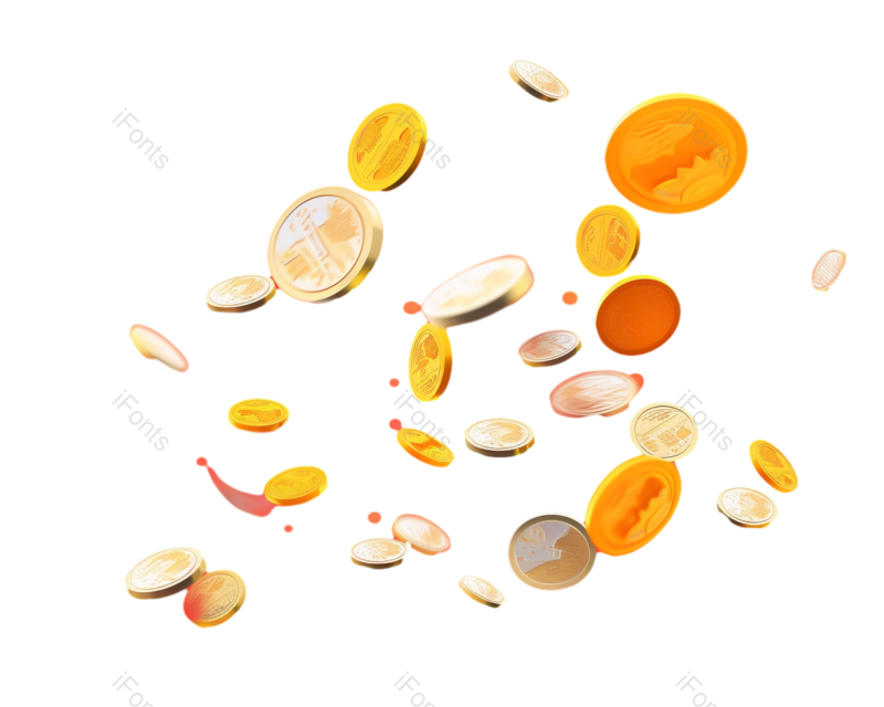 金币图片,喜庆元素,金币雨PNG,钱币免抠素材